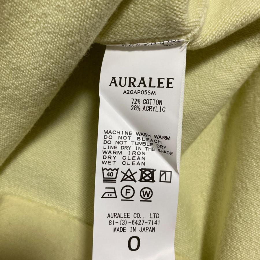 未使用 AURALEE オーラリー スーパーマイルド スウェット カットオフ トレーナー A20AP05SM サイズ0 イエローグリーン レディース 古着 中古 USED AURALEE（オーラリー） 未使用 スーパーマイルド スウェット カット