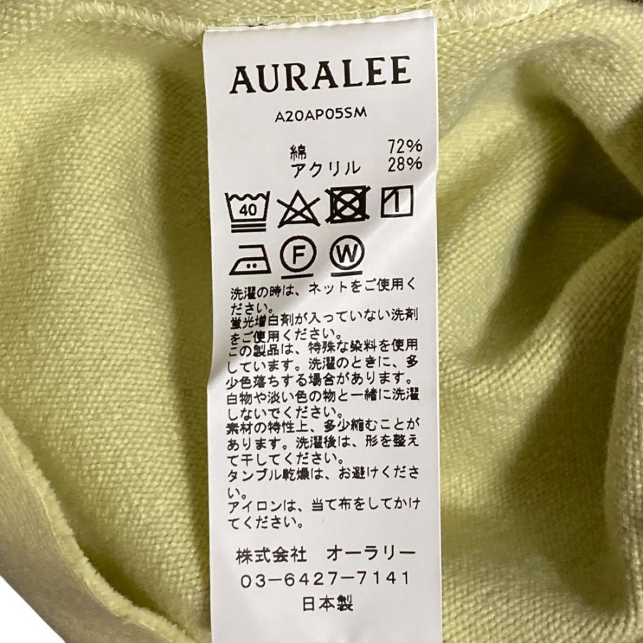未使用 AURALEE オーラリー スーパーマイルド スウェット カットオフ トレーナー A20AP05SM サイズ0 イエローグリーン レディース 古着 中古 USED AURALEE（オーラリー） 未使用 スーパーマイルド スウェット カット