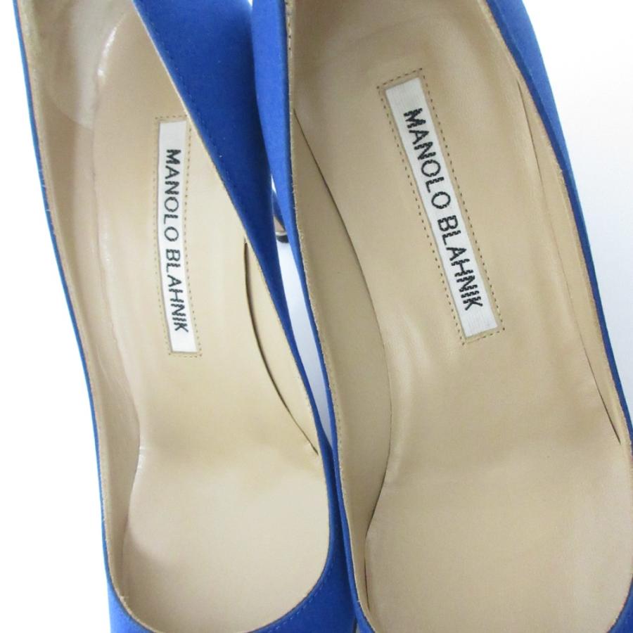 MANOLO BLAHNIK（マノロブラニク） 美品 ハンギシ サテン スクエア