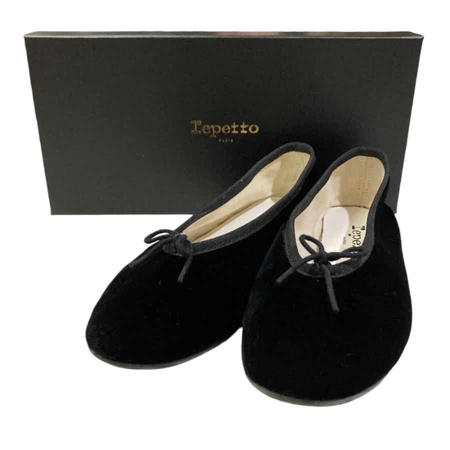 美品 repetto レペット Lilouh バレエ フラットシューズ ベロア F34 22.0cm相当 ブラック レディース 古着 中古 USED repetto（レペット） 美品 Lilouh バレエ フラットシューズ ベロア F34