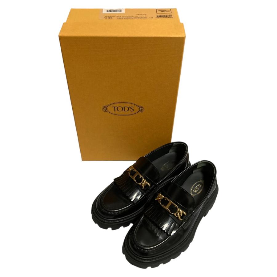 TOD'S ブラックレザー ローファー 保存袋付き6 1/2 美品 【公式通販】