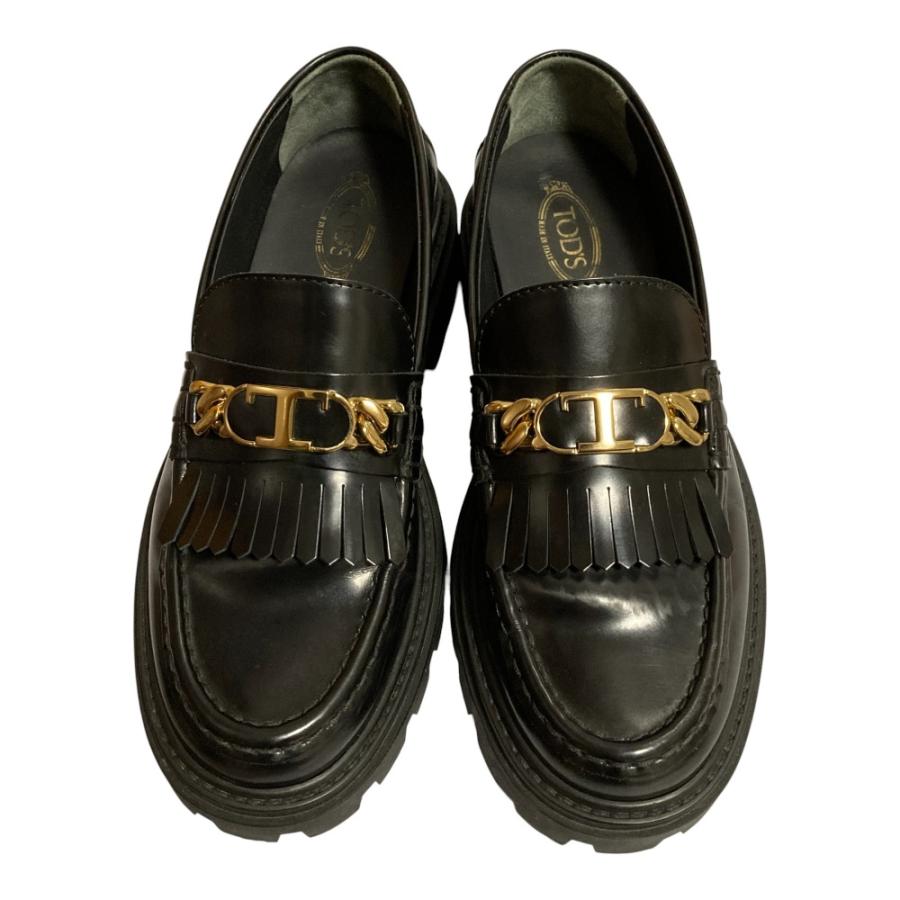 TOD'S ブラックレザー ローファー 保存袋付き6 1/2 美品 【公式通販】