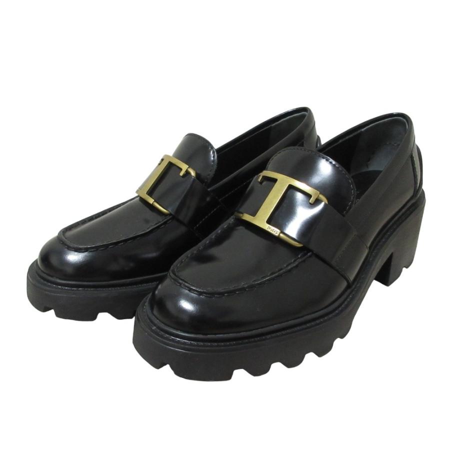 美品 TOD'S トッズ Tタイムレス レザー ローファー シューズ 37 約24cm