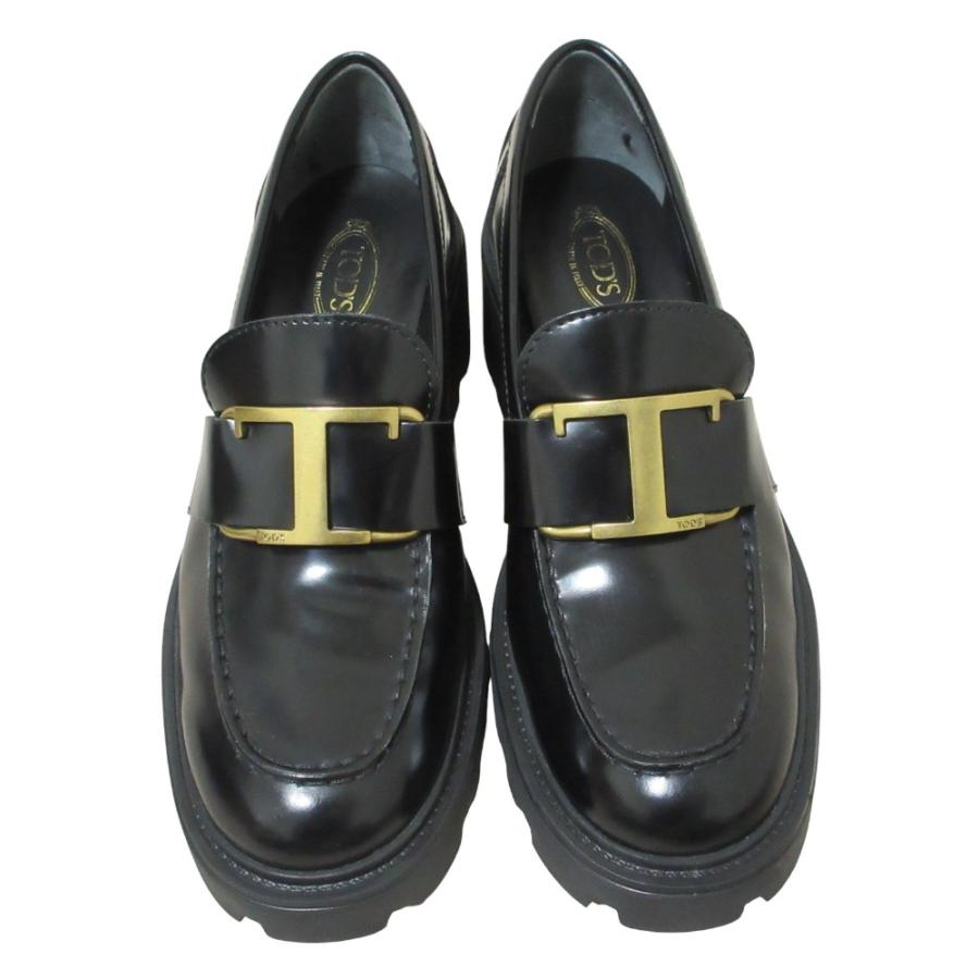 美品 TOD'S トッズ Tタイムレス レザー ローファー シューズ 37 約24cm