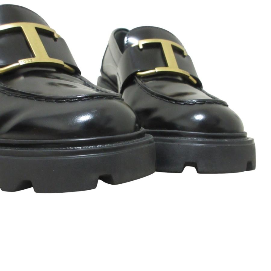 美品 TOD'S トッズ Tタイムレス レザー ローファー シューズ 37 約24cm