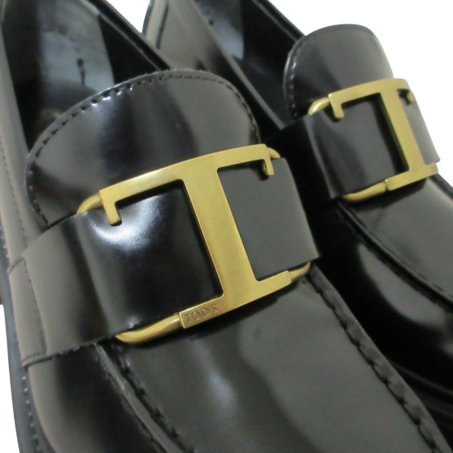 美品 TOD'S トッズ Tタイムレス レザー ローファー シューズ 37 約24cm