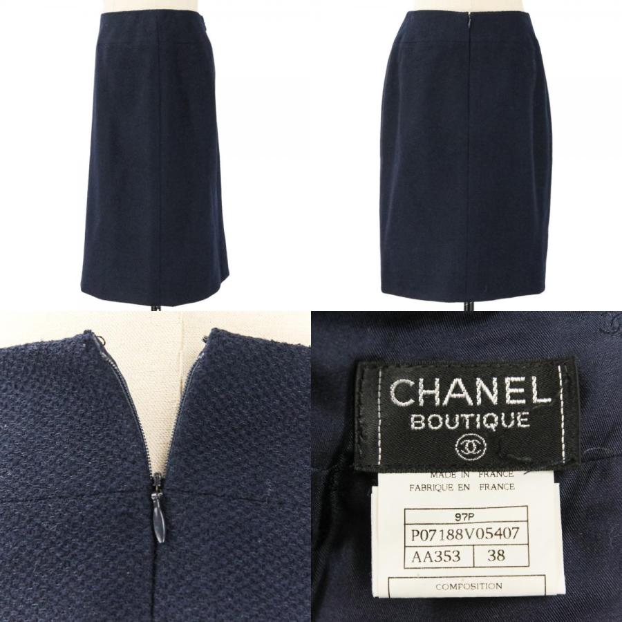 CHANEL（シャネル） 良品 97P CHANEL ロゴシェルボタン ツイード 