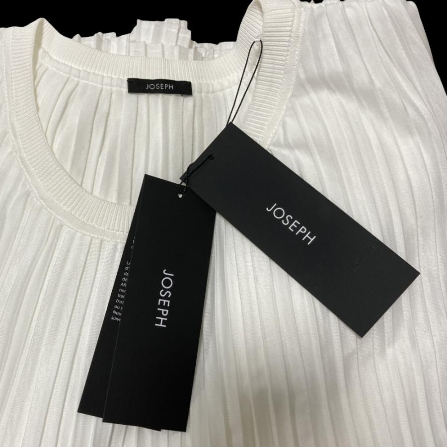 20AW JOSEPH ジョセフ シルク カットソー 半袖 無地 バックジップ サイズ36 オフホワイト系 レディース 古着 中古 USED 20AW JOSEPH ジョセフ シルク カットソー 半袖 無地 バックジップ
