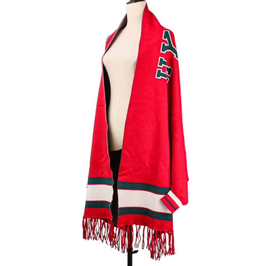 385 hysteric glamor ヒスガール　バックロゴ　カーディガン　赤 HYSTERIC GLAMOUR（ヒステリックグラマー） 美品 ロゴジャガード