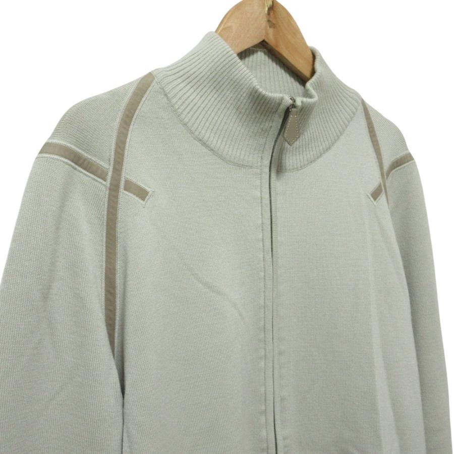 HERMES（エルメス） 良品 エルボーパッチ ジップニットブルゾン
