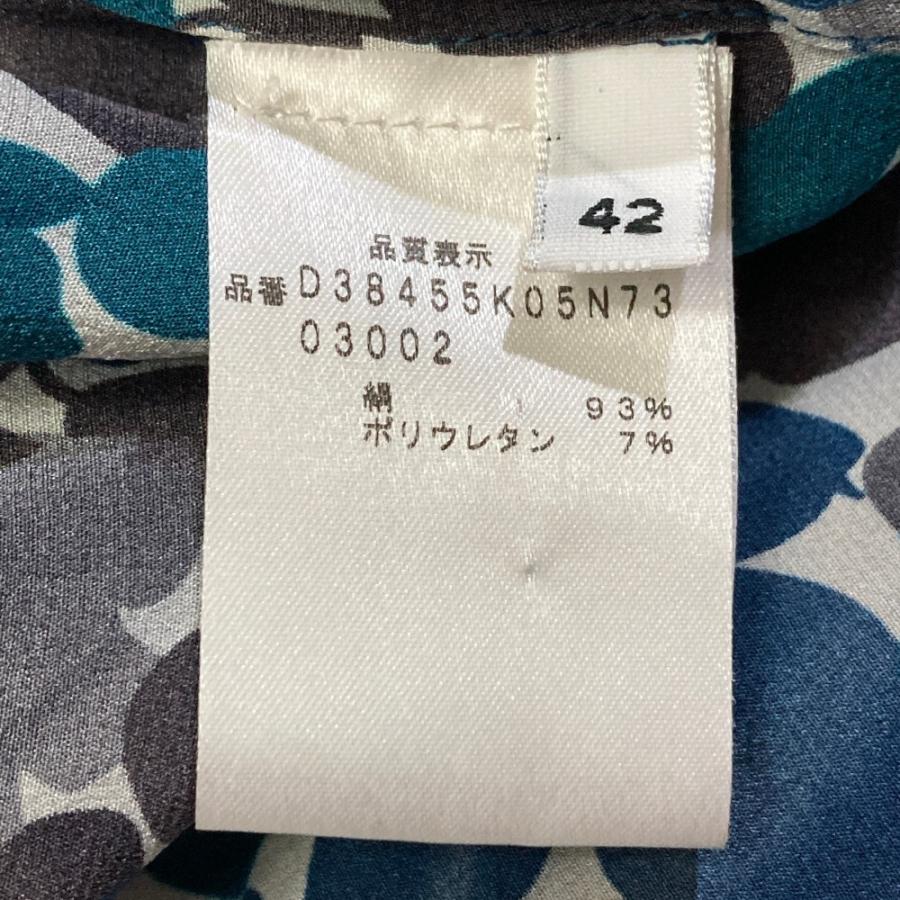美品 Kiton キトン フラワープリント シルク リボンタイ ブラウス