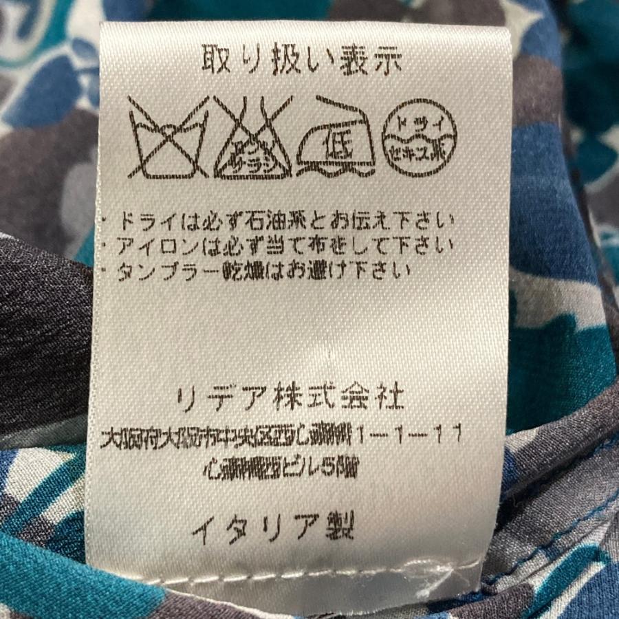 美品 Kiton キトン フラワープリント シルク リボンタイ ブラウス