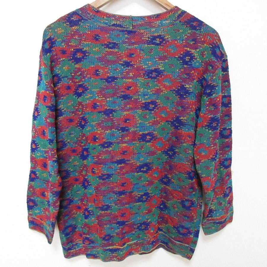 美品 MISSONI ミッソーニ フラワージャガード ニット セーター ネイビー マルチカラー レディース 古着 中古 USED MISSONI（ミッソーニ） 美品 フラワージャガード コットンニット