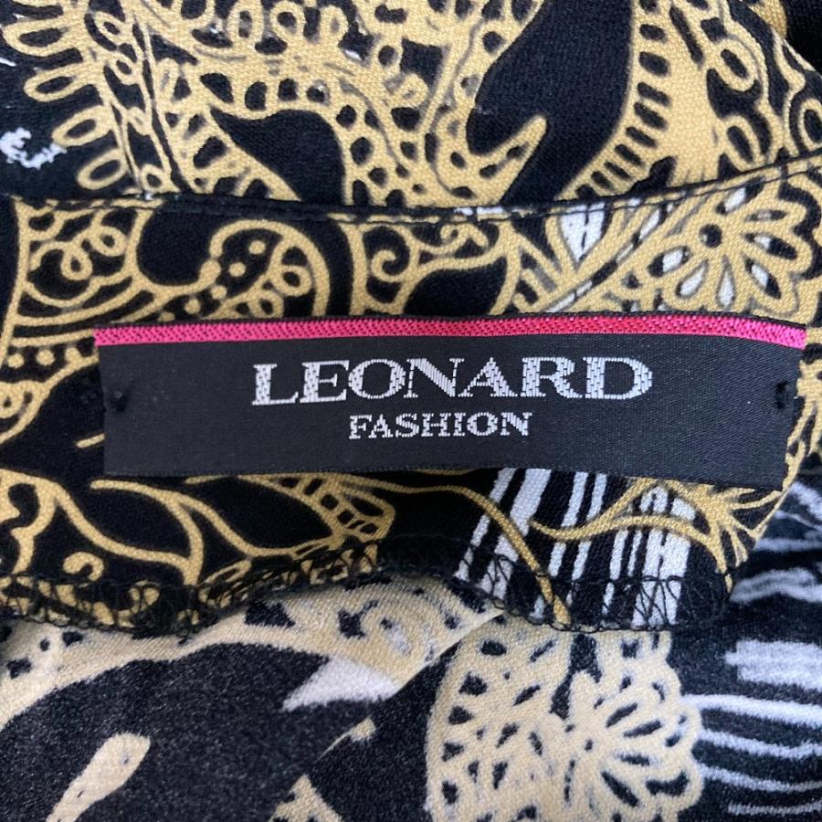 LEONARD FASHION 良品 レオナール カンカンストレッチ 総柄 ワンピース