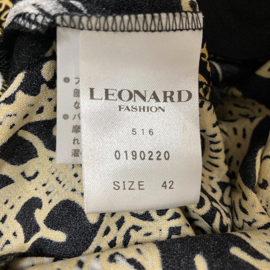 LEONARD FASHION 良品 レオナール カンカンストレッチ 総柄 ワンピース