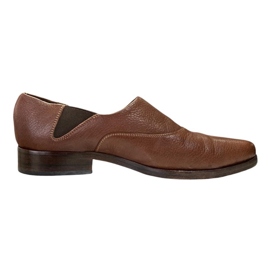 美品 GIORGIO ARMANI ジョルジオアルマーニ レザー スリッポン ローファー シューズ I40.5 25.5cm相当 ブラウン メンズ 古着 中古_6