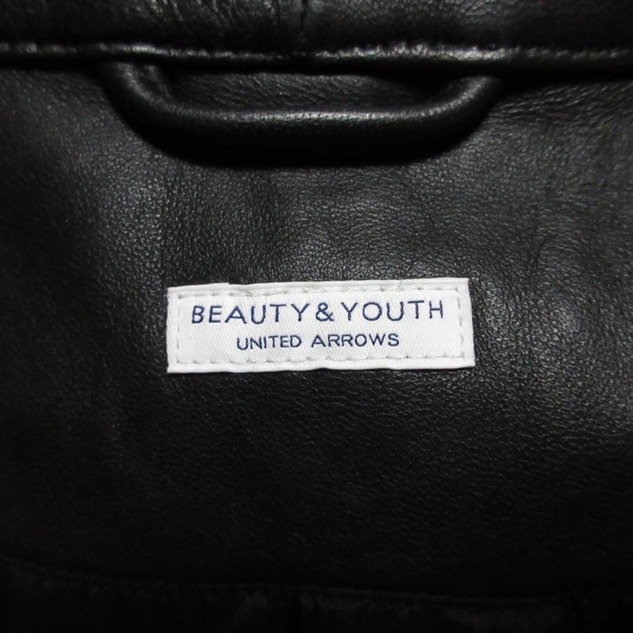 美品 ラムレザー Mサイズ BEAUTY&YOUTH シングルライダース BEAUTY＆YOUTH UNITED ARROWS 美品 BEAUTY&YOUTH ビューティー＆ユース