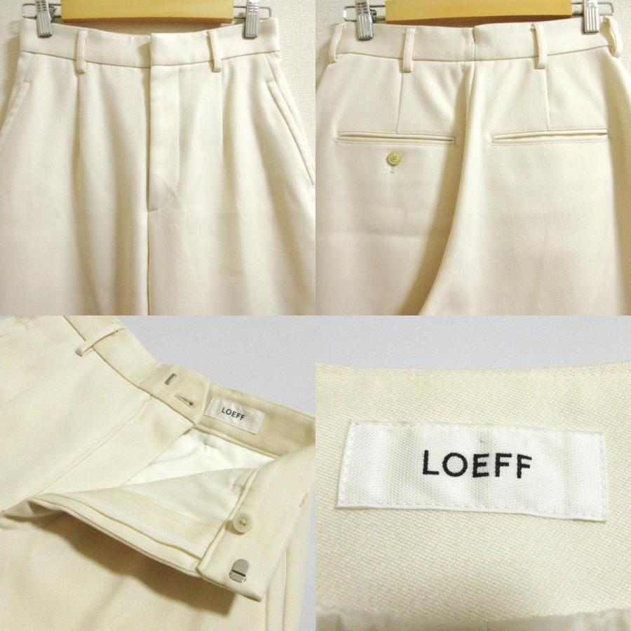 良品 LOEFF ロエフ ダブルクロス ボンタン トラウザー パンツ ベスト セットアップ サイズ0 オフホワイト レディース 古着 中古_7