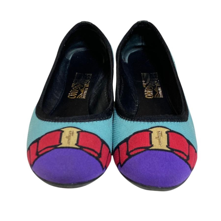 美品 サルヴァトーレ フェラガモ ヴァリナ エナメル フラットシューズ 良品 Salvatore Ferragamo サルヴァトーレフェラガモ VARINA KNIT