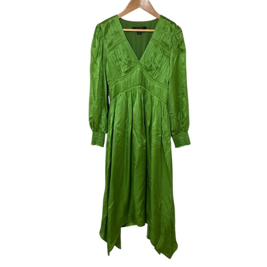 ⚠️セール⚠️極美品ストラスブルゴ　38 ミントグリーン 七分袖 膝丈ワンピース 美品 ALLSAINTS オールセインツ ESTELLE SILK BLEND シルクブレンド