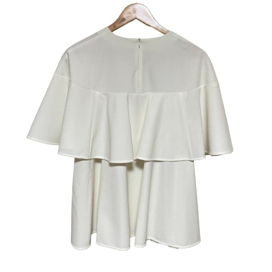 Yori 美品 23SS yori ヨリ キーネック フリルブラウス YR21-23067SM 