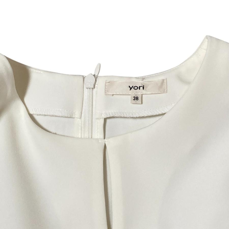 Yori 美品 23SS yori ヨリ キーネック フリルブラウス YR21-23067SM 
