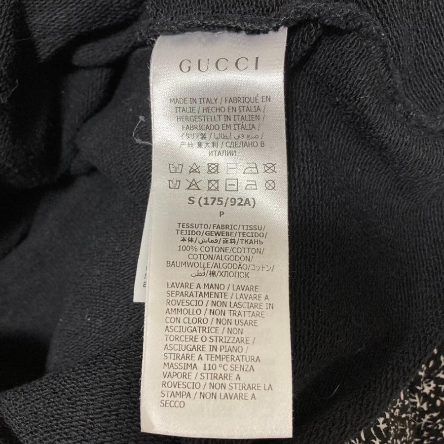 美品 GUCCI グッチ ジオメトリック ロゴプリント プルオーバー パーカー 681210 Sサイズ ブラック メンズ 古着 中古_7