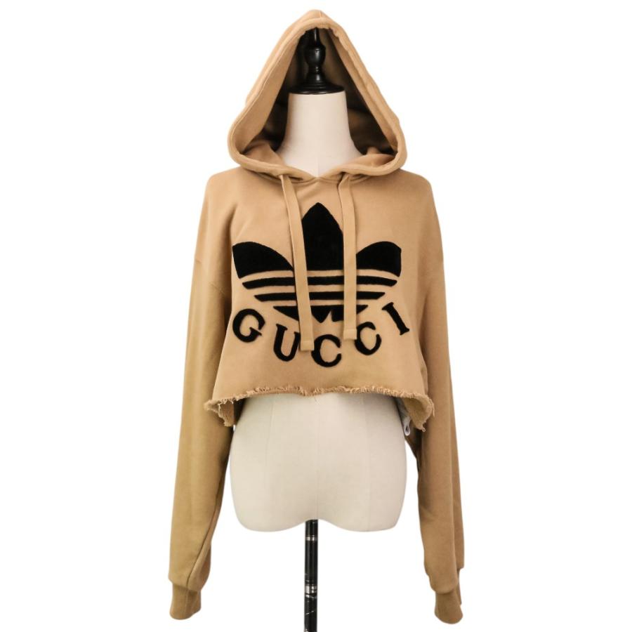 GUCCI（グッチ） 美品 × adidas アディダス ロゴクロップドフーディ