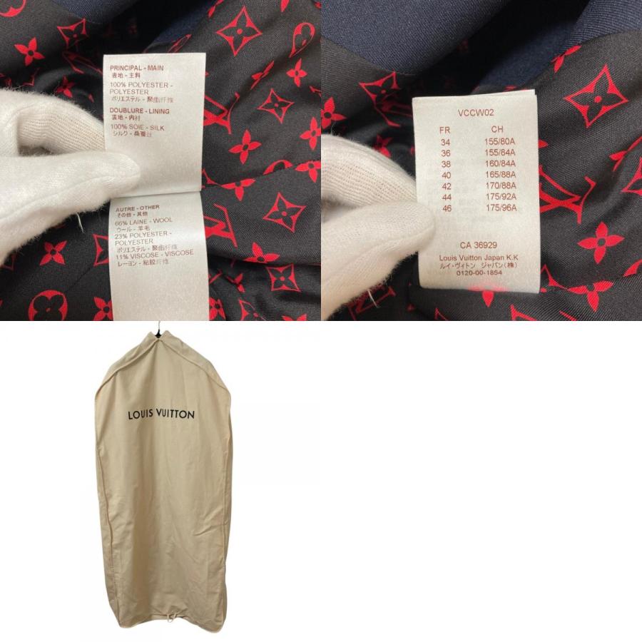 【希少】ルイヴィトン　テーラードジャケット　ベロア　裏地モノグラム　メタルボタン LOUIS VUITTON（ルイ・ヴィトン） 美品 メタルボタン 裏地モノグラム