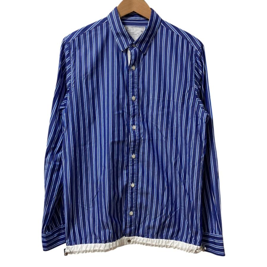 sacai 25ss ストライプ柄 長袖シャツ sacai（サカイ） 美品 定番モデル DRAWSTRING STRIPE SHIRT ストライプ