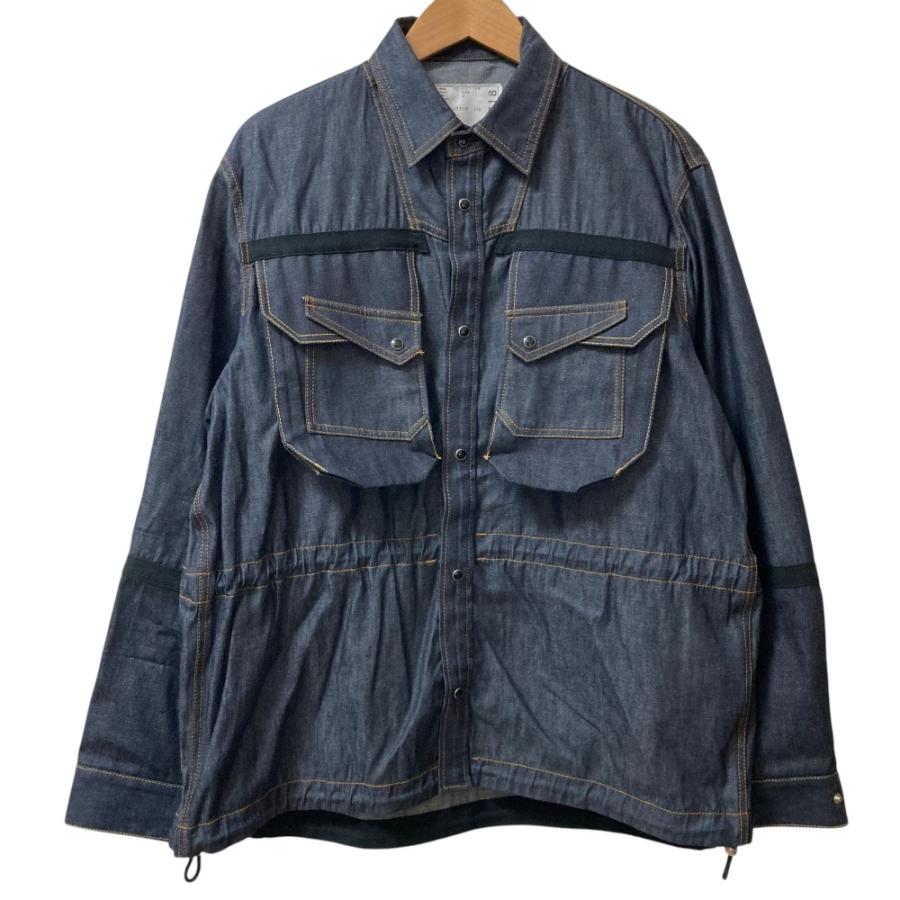 美品 sacai サカイ デニムシャツ ブルゾン ドッキング ジャケット 2 M sacai（サカイ） 美品 Cotton Denim Blouson デニムシャツジャケット