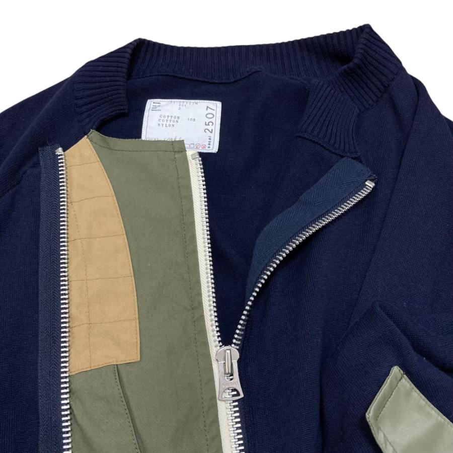 専用　サカイ　sacai　ドッキングニットジャケット　セーター　ジップ　21SS sacai（サカイ） 美品 ドッキング ニットジャケット 21-02507M サイズ2