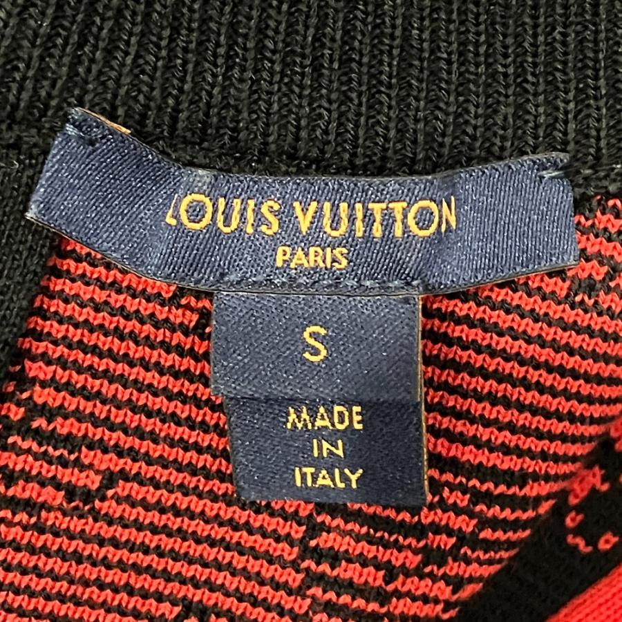 美品 Louis Vuitton ルイヴィトン モノグラム Aライン ノースリーブ ニットワンピース ドレス S ブラック レディース 古着 中古の画像