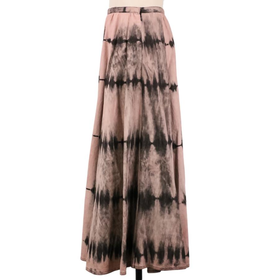美品 Christian Dior クリスチャンディオール タイダイ柄 ロングフレアスカート 022J04A3158 サイズI38 ピンク ブラック レディース 古着 中古の画像