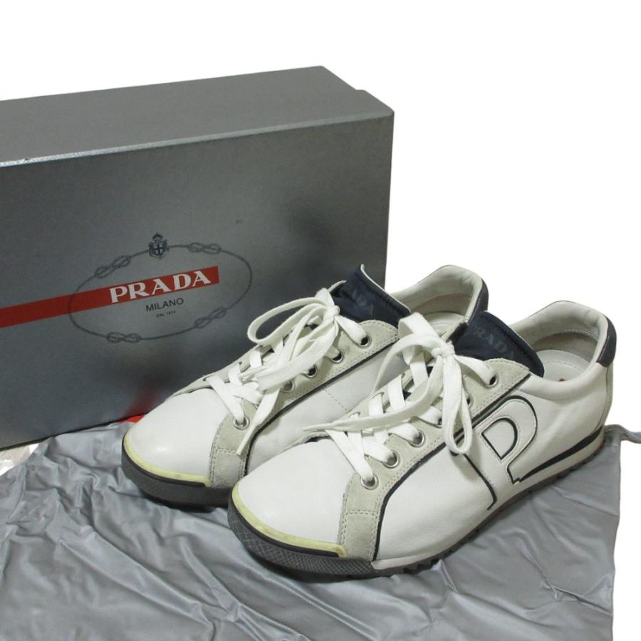 美品 PRADA SPORTS プラダスポーツ レザー スニーカー 4E2193 7 約25cm