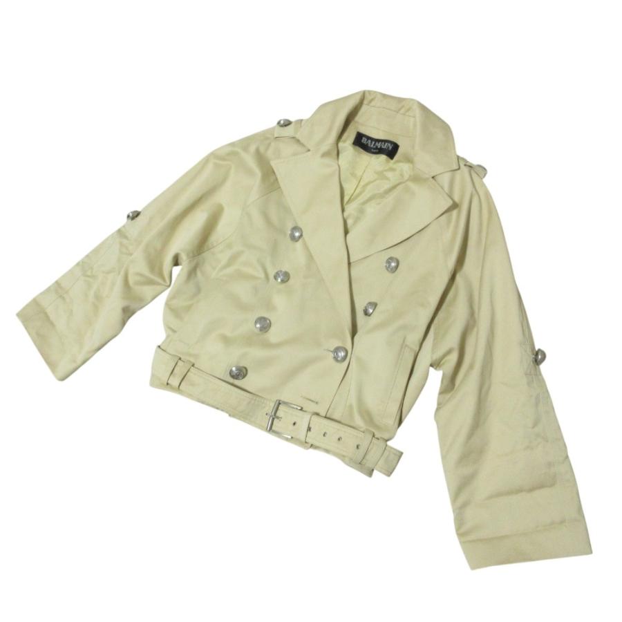 BALMAIN（バルマン） 良品 ロールアップ袖 クロップドトレンチコート