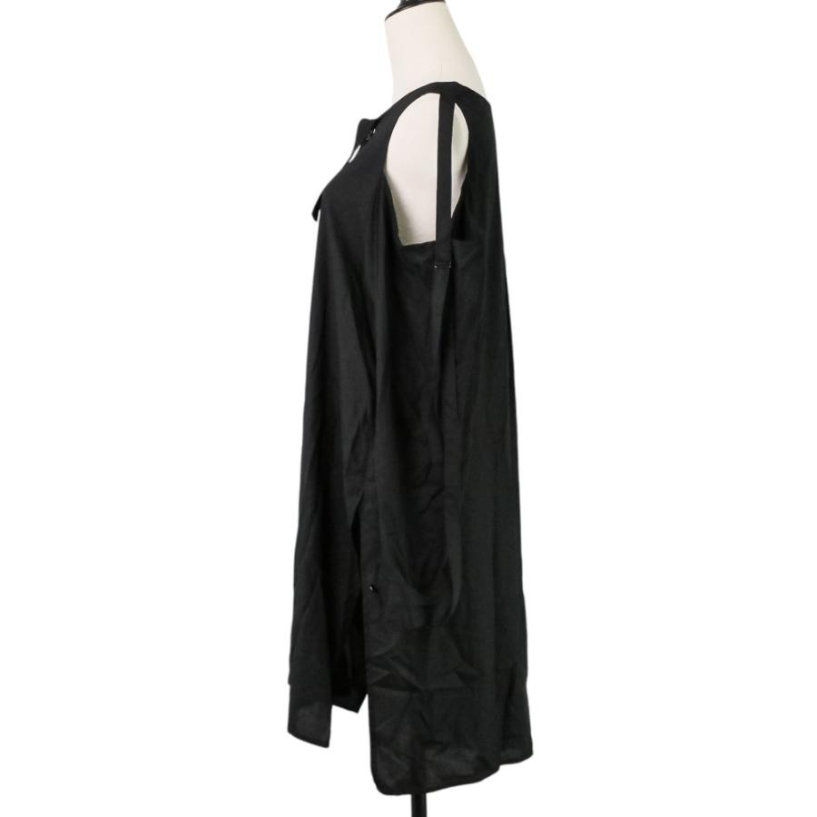 美品 25SS Y's ワイズ ヨウジヤマモト RAYON CAMBRIC OPEN SHOULDER BLOUSE 長袖 ブラウス ワンピース YP-B20-200 2 ブラック レディース 古着 中古 USED Y's（ワイズ） 美品 25SS Y's ヨウジヤマモト RAYON CAMBRIC OPEN
