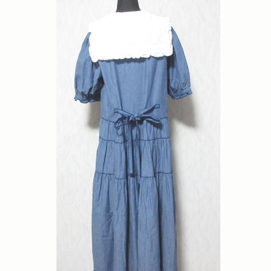 美品 PINK HOUSE ピンクハウス デニムセーラーワンピース A2151FAY316 インディゴブルー レディース 古着 中古の画像