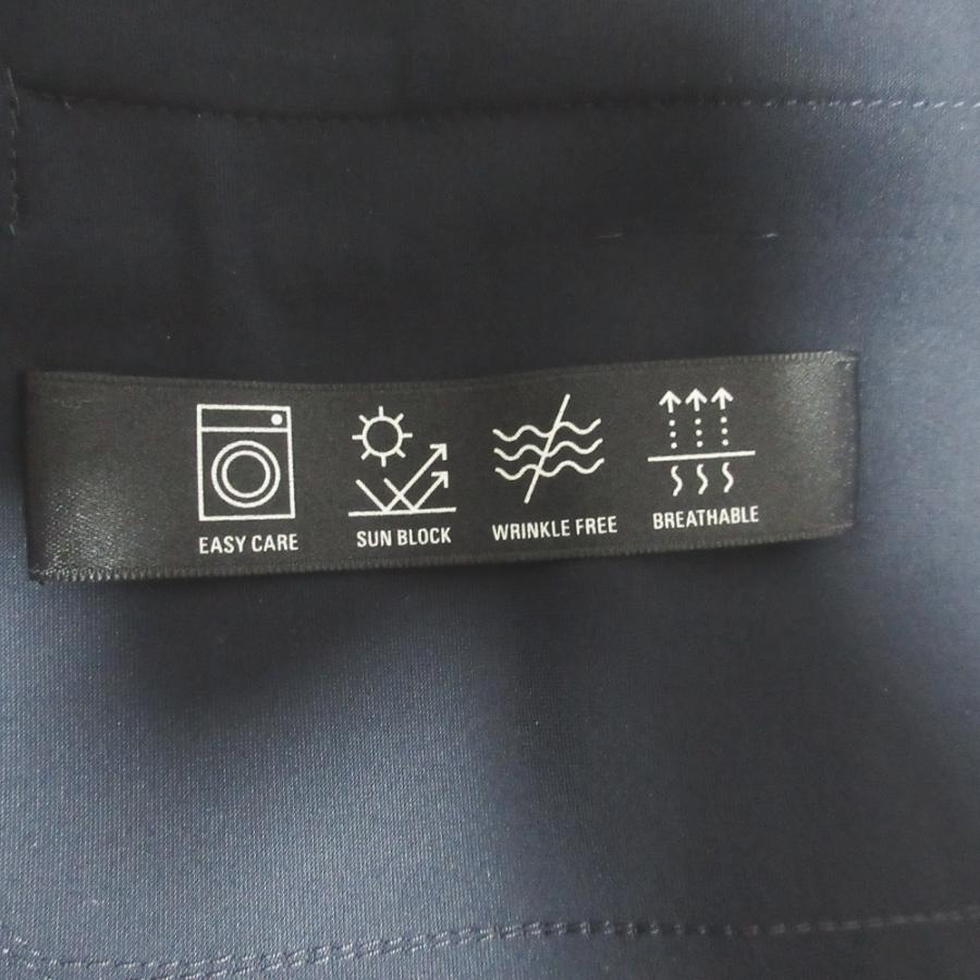 美品 Theory セオリー SETTLE ストレッチ ノーカラージャケット パンツ スーツ セットアップ 01-0104118/01-9306458 サイズ2 ネイビー レディース 古着 中古_5