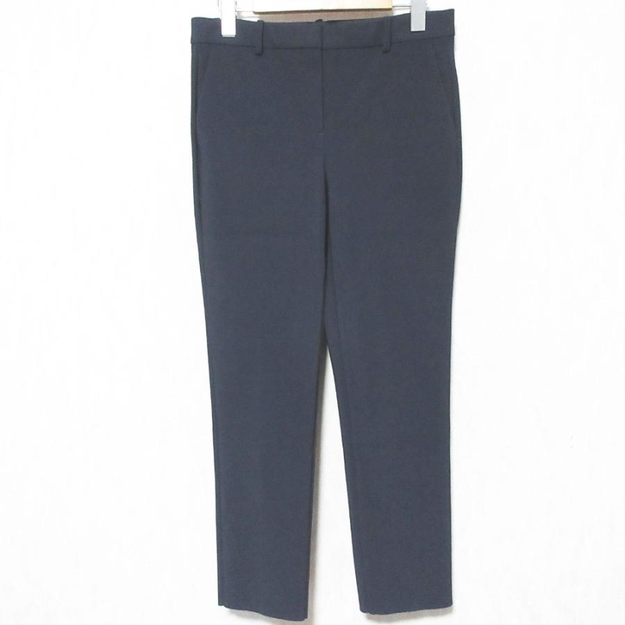 美品 Theory セオリー SETTLE ストレッチ ノーカラージャケット パンツ スーツ セットアップ 01-0104118/01-9306458 サイズ2 ネイビー レディース 古着 中古_7