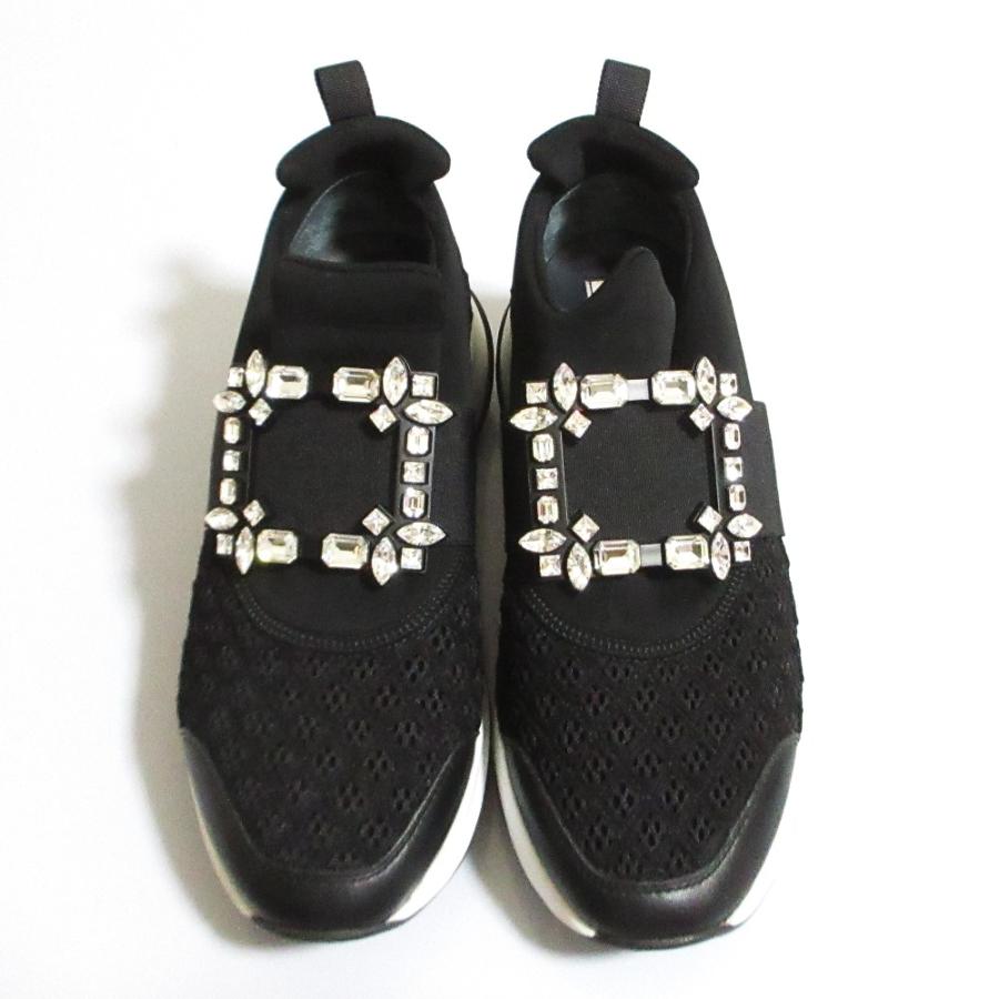 ROGER VIVER ビジュー装飾 ブラックスニーカー Roger Vivier（ロジェヴィヴィエ） 良品 ヴィヴラン ビジュー