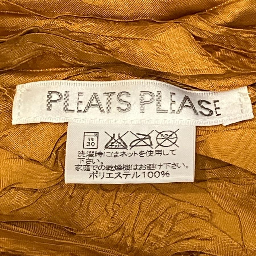 美品 PLEATS PLEASE ISSEY MIYAKE プリーツプリーズ イッセイミヤケ シワ加工 ブラウス シャツ PP34-ZT948 サイズ3 マスタード レディース 古着 中古 USED PLEATS PLEASE（プリーツ プリーズ） 美品 PLEATS PLEASE ISSEY MIYAKE