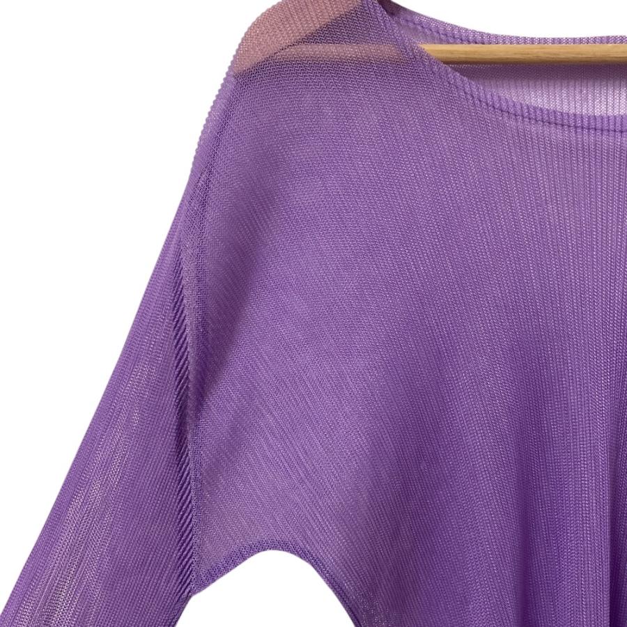 PLEATS PLEASE ISSEY MIYAKE プリーツプリーズ イッセイミヤケ メッシュ シアーカットソー PP01-FK523 サイズ3 パープル レディース 古着 中古 USED PLEATS PLEASE（プリーツ プリーズ） PLEATS PLEASE ISSEY MIYAKE