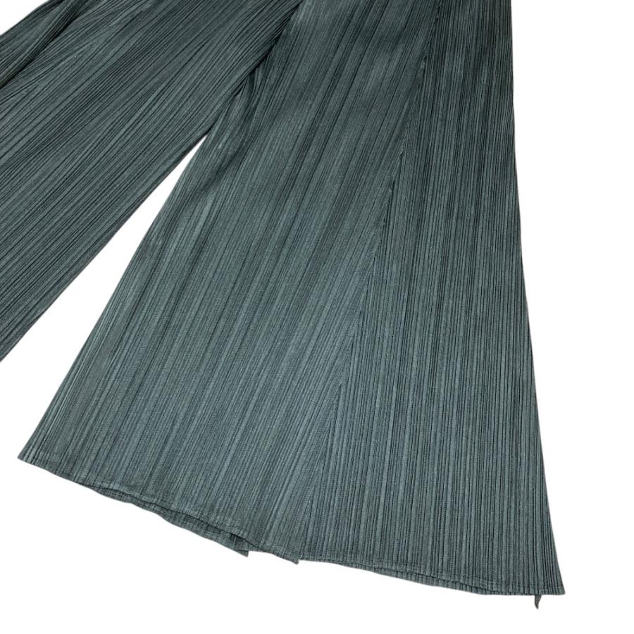プリーツプリーズ イッセイミヤケ フレアパンツ ワイド 横プリーツ PLEATS PLEASE（プリーツ プリーズ） 美品 イッセイミヤケ ワイド