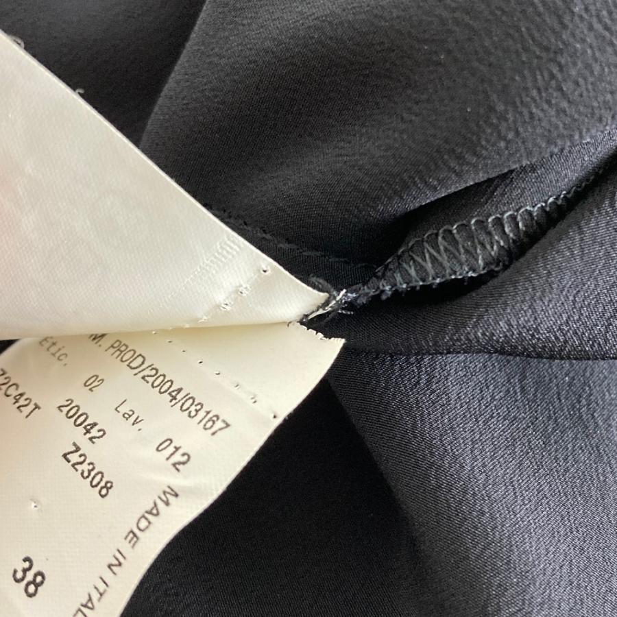 美品 EMPORIO ARMANI エンポリオアルマーニ フリルスリーブ シルクブラウス サイズ38 ブラック レディース 古着 中古 USED EMPORIO ARMANI 美品 エンポリオアルマーニ フリルスリーブ シルク