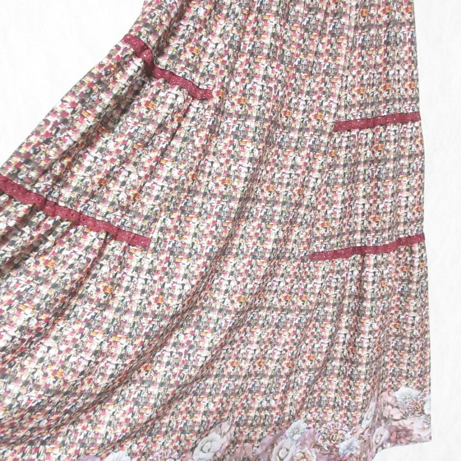INGEBORG（インゲボルグ） 美品 LINTON リントンフラワーpt.ティアード