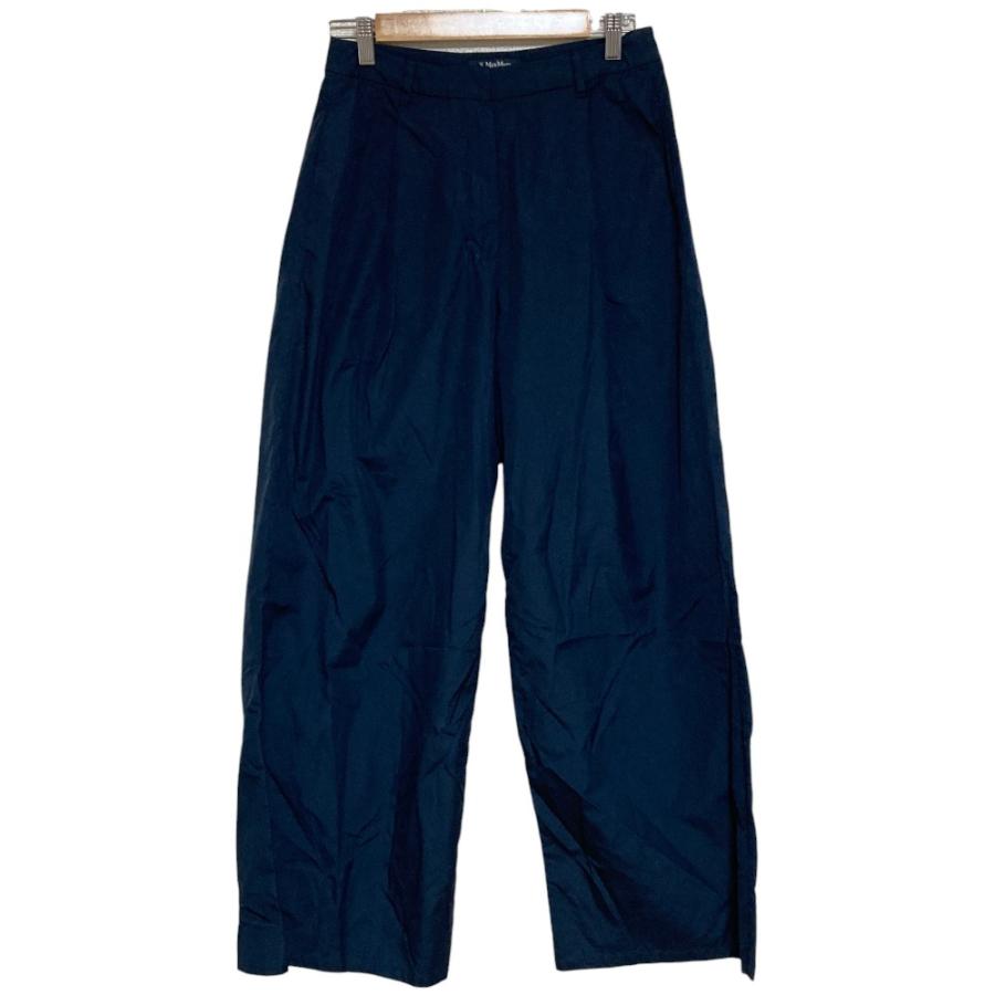 新品未使用　MaxMara ネイビー ヨガパンツ ハイウエスト　マックスマーラ 良品 25SS 'S Max Mara エス マックスマーラ タックワイドパンツ