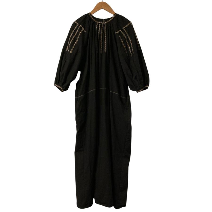 CLANE（クラネ） 良品 SMOCK EMBROIDERY ONE PIECE 刺〓 七分袖 ロング
