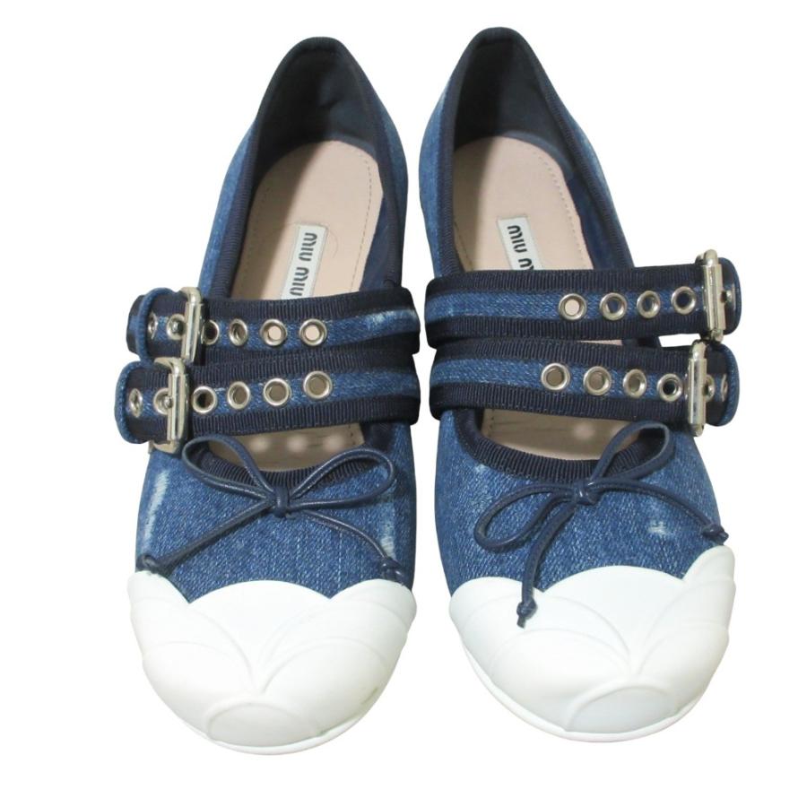 miu miu（ミュウミュウ） 良品 ダメージ加工 メリージェーン デニム
