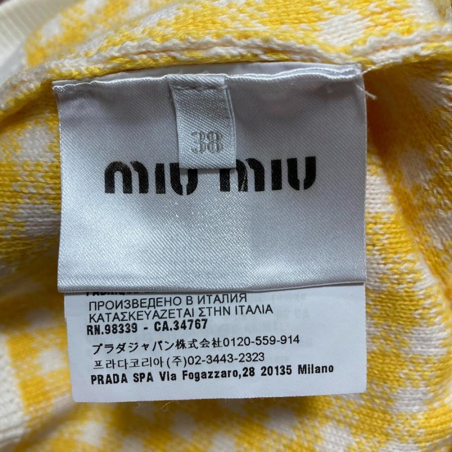 miu miu（ミュウミュウ） 美品 ギンガムチェック ニット カーディガン